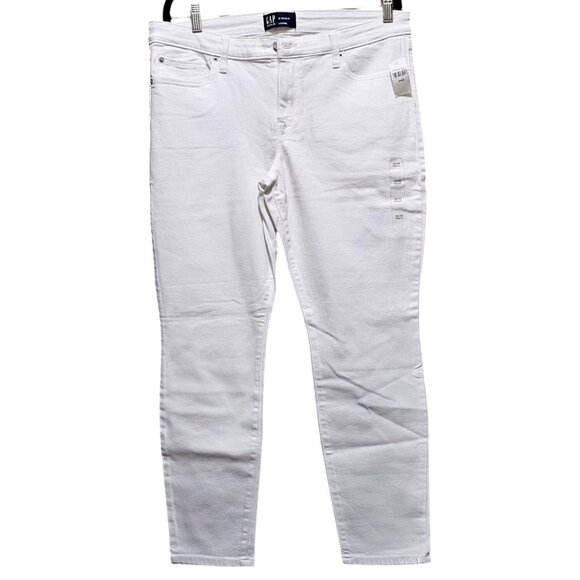 Gap Womens White Denim Leggings Size 32 Regular Slim Fit Stretch Skinny Jeans - Picture 1 of 10